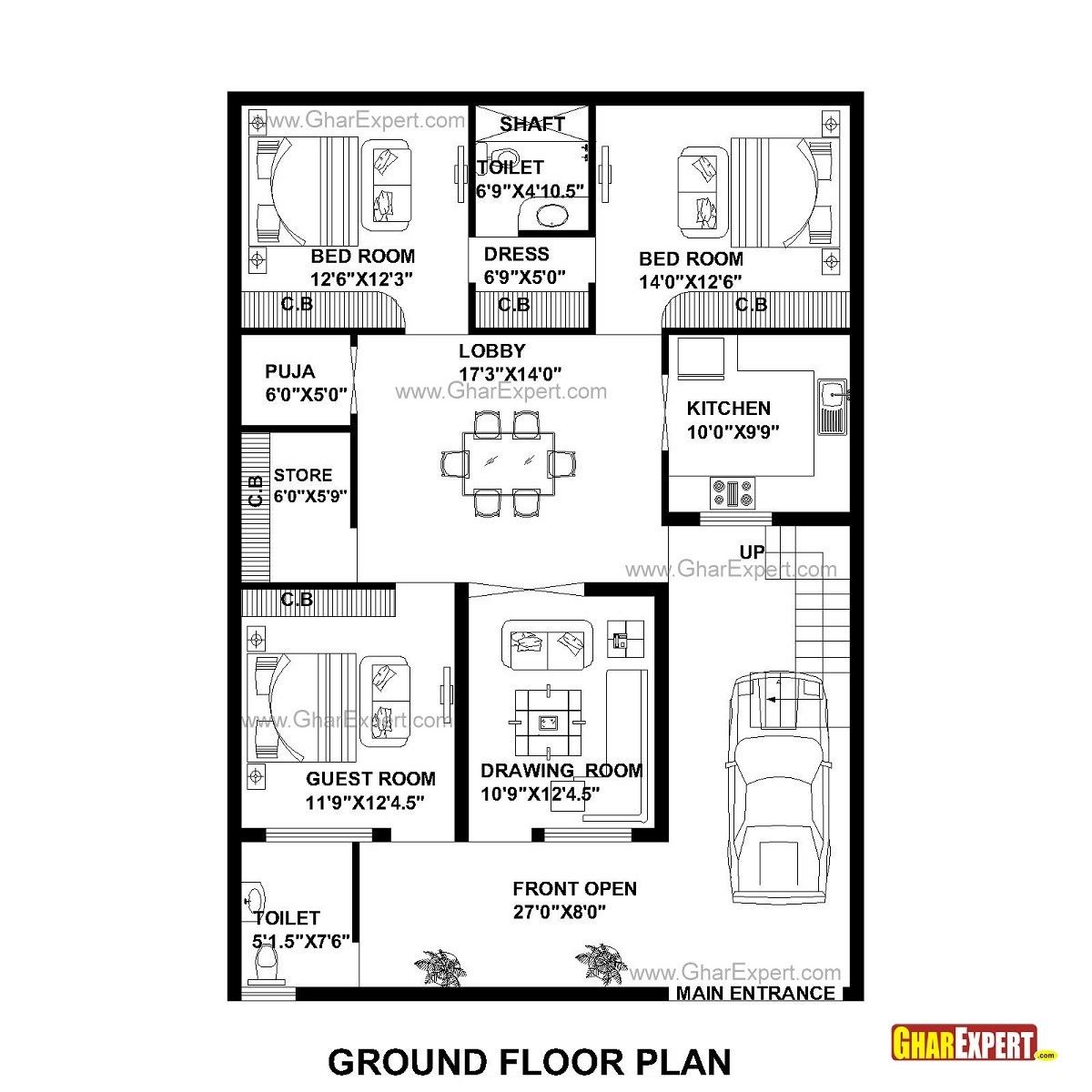 Pin by Ashfaq Watto on house plans 2bhk house plan, 30x40 house plans