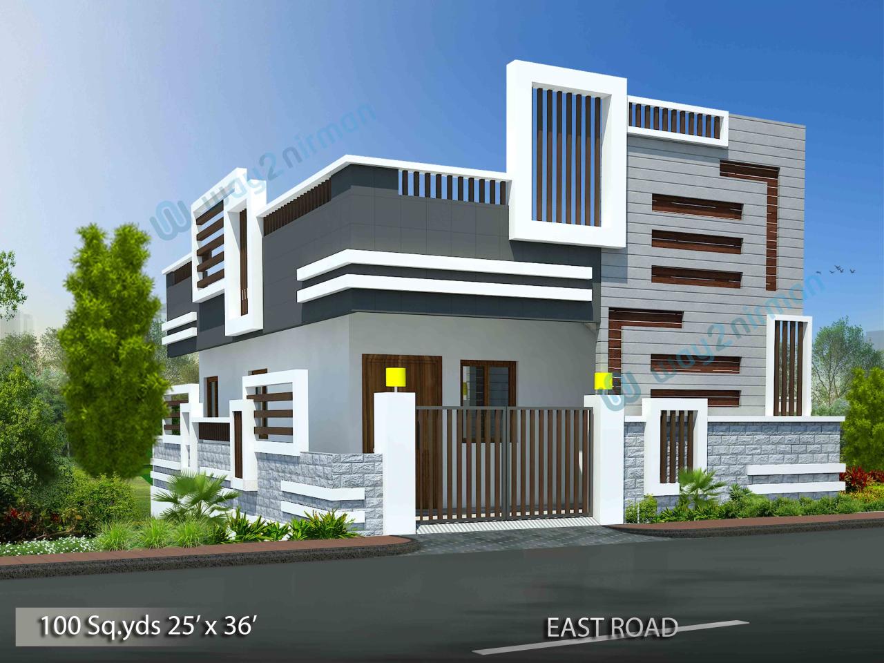 Small house elevation design, Single floor house design, North facing house