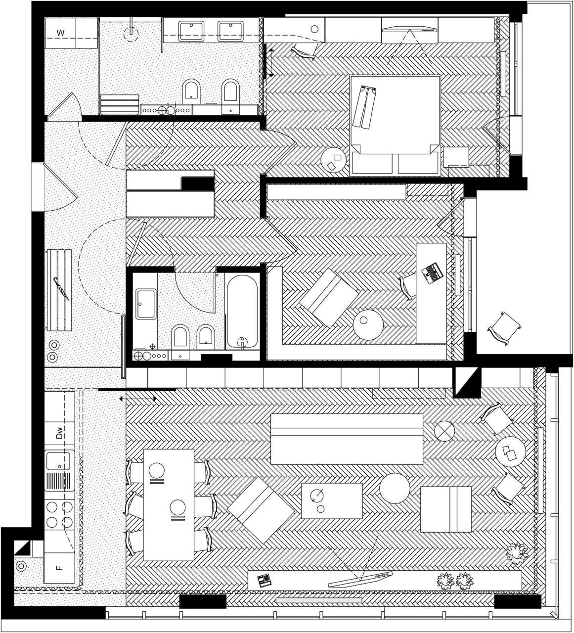 Apartment Layout Architectural floor plans, Small house floor plans
