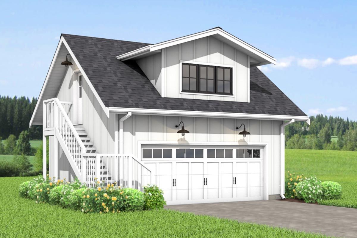 Plan 67798MG Efficient Modern Farmhouse Studio Garage Apartment