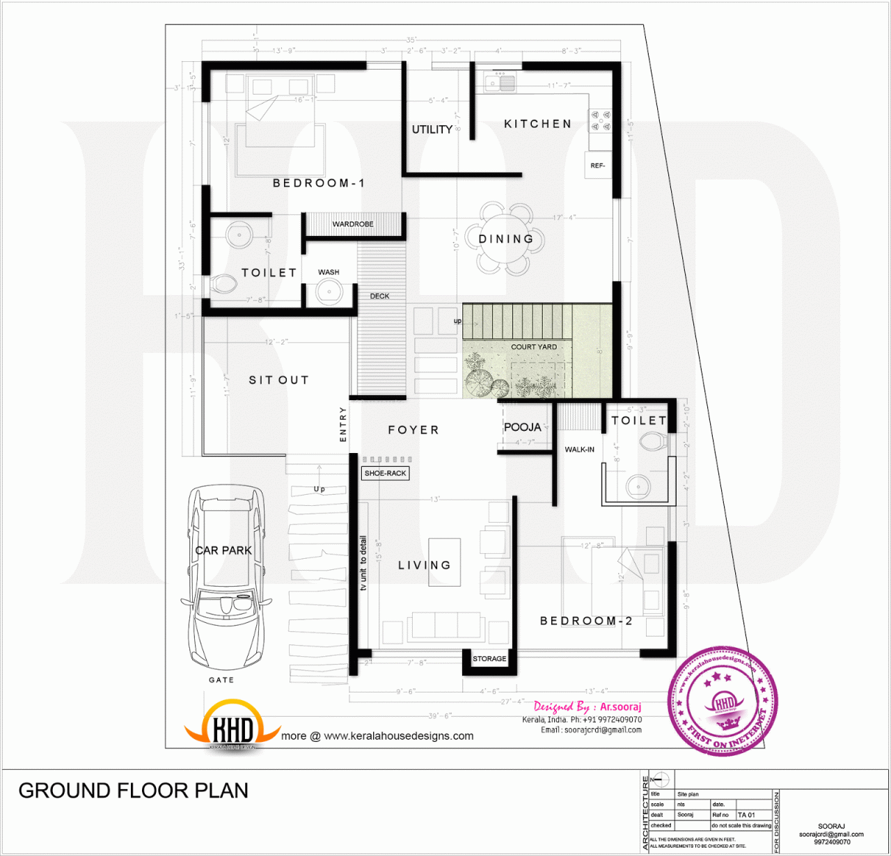 Contemporary residence design Indian House Plans