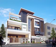 Modern Villa Abu Dhabi on Behance Modern house facades, Modern