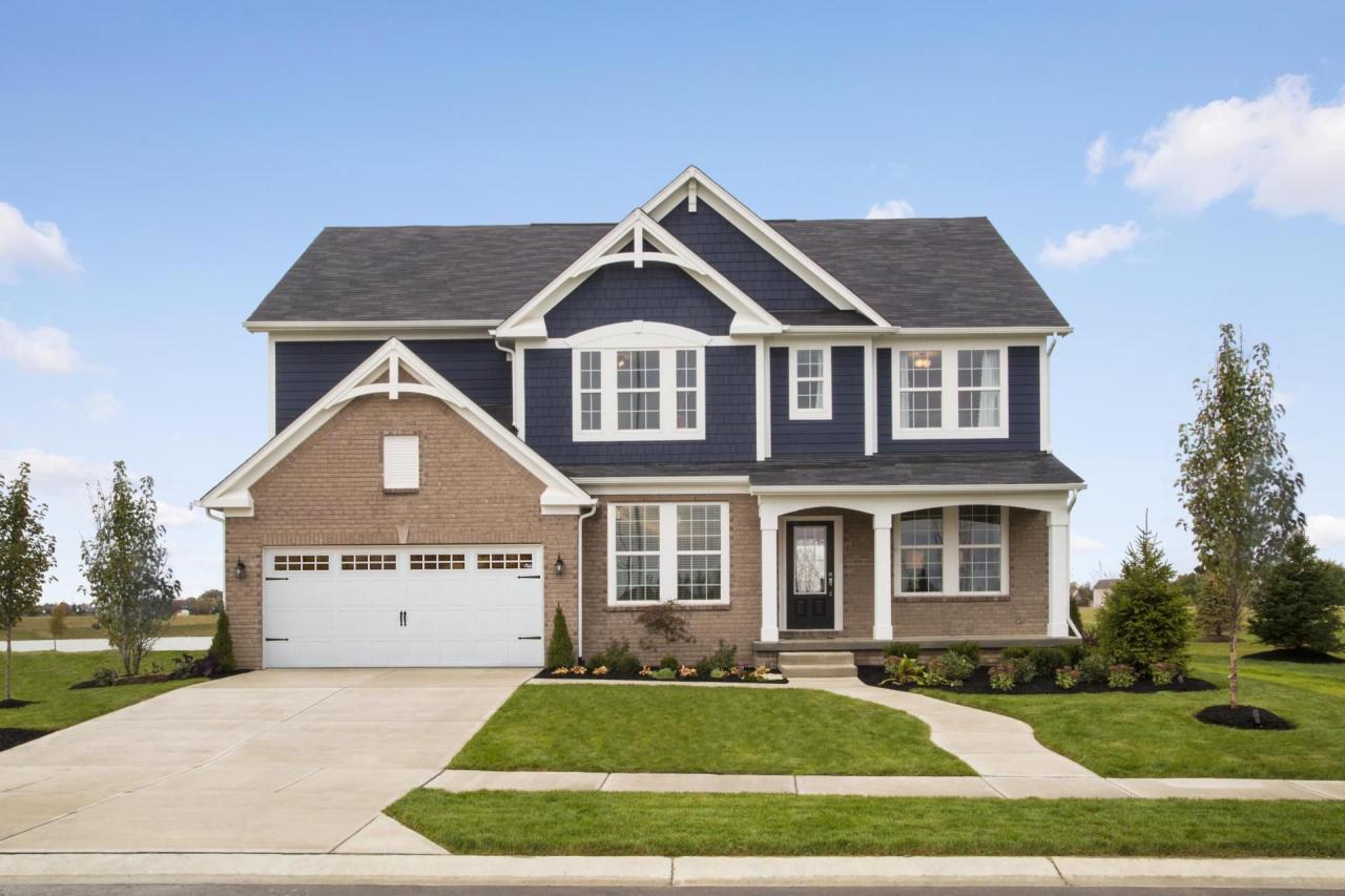 twostory home with brick and siding House exterior, Dream house