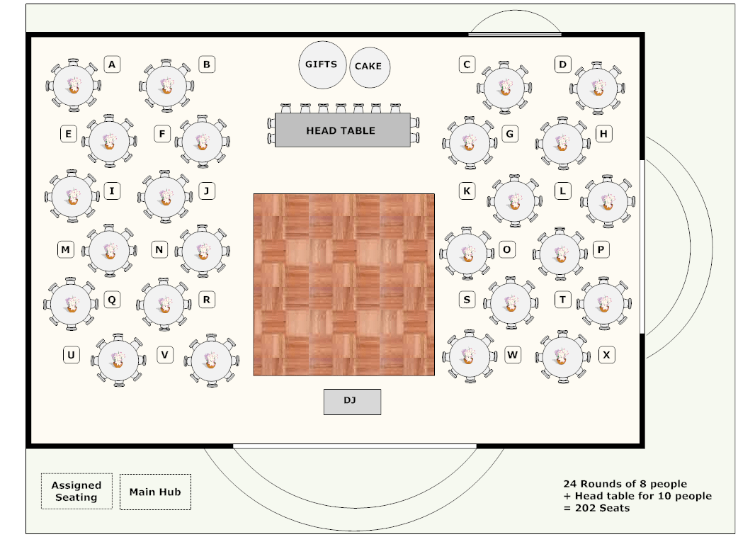 Banquet Plan Space Layout Use this software to lay out the