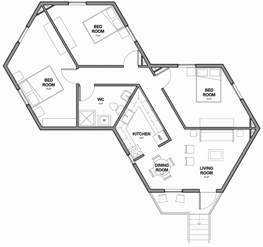 Architects for Society designs lowcost hexagonal shelters for refugees