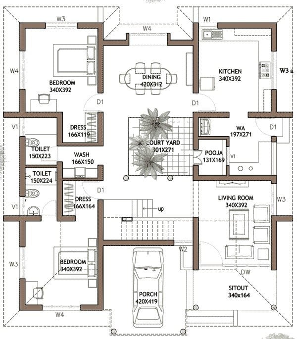 Plan for 4 Bedroom House In Kerala Unique 4 Bedroom House Plans In