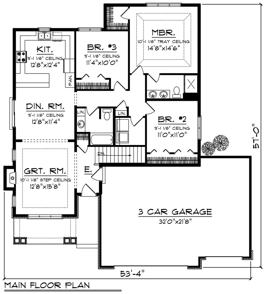 Ranch Style House Plan 3 Beds 2 Baths 1500 Sq/Ft Plan 701207