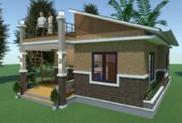 Half Concrete Half AMAKAN House Design with Mini Roof Deck (57sqm