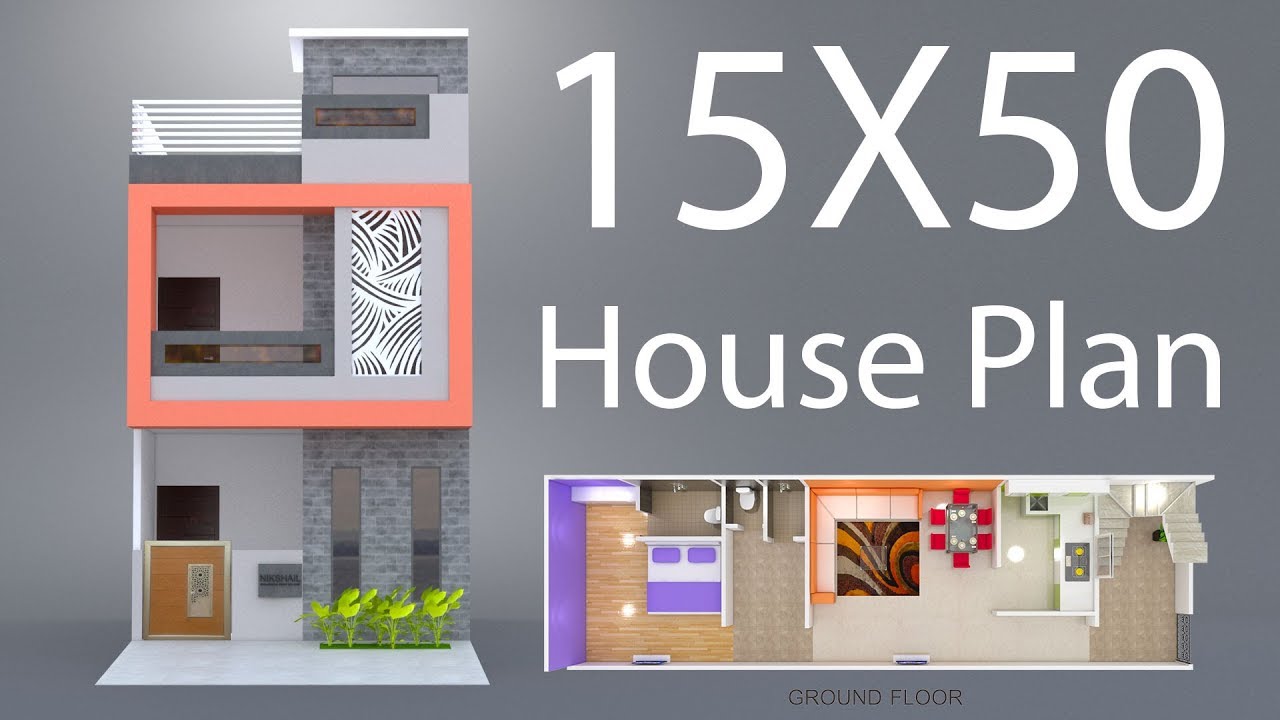 Front Elevation Design 15X50 20x50 duplex house front design with