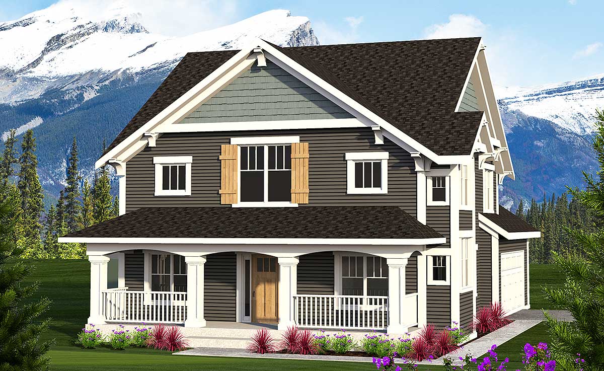 2Story Farmhouse with Front Porch 89964AH Architectural Designs
