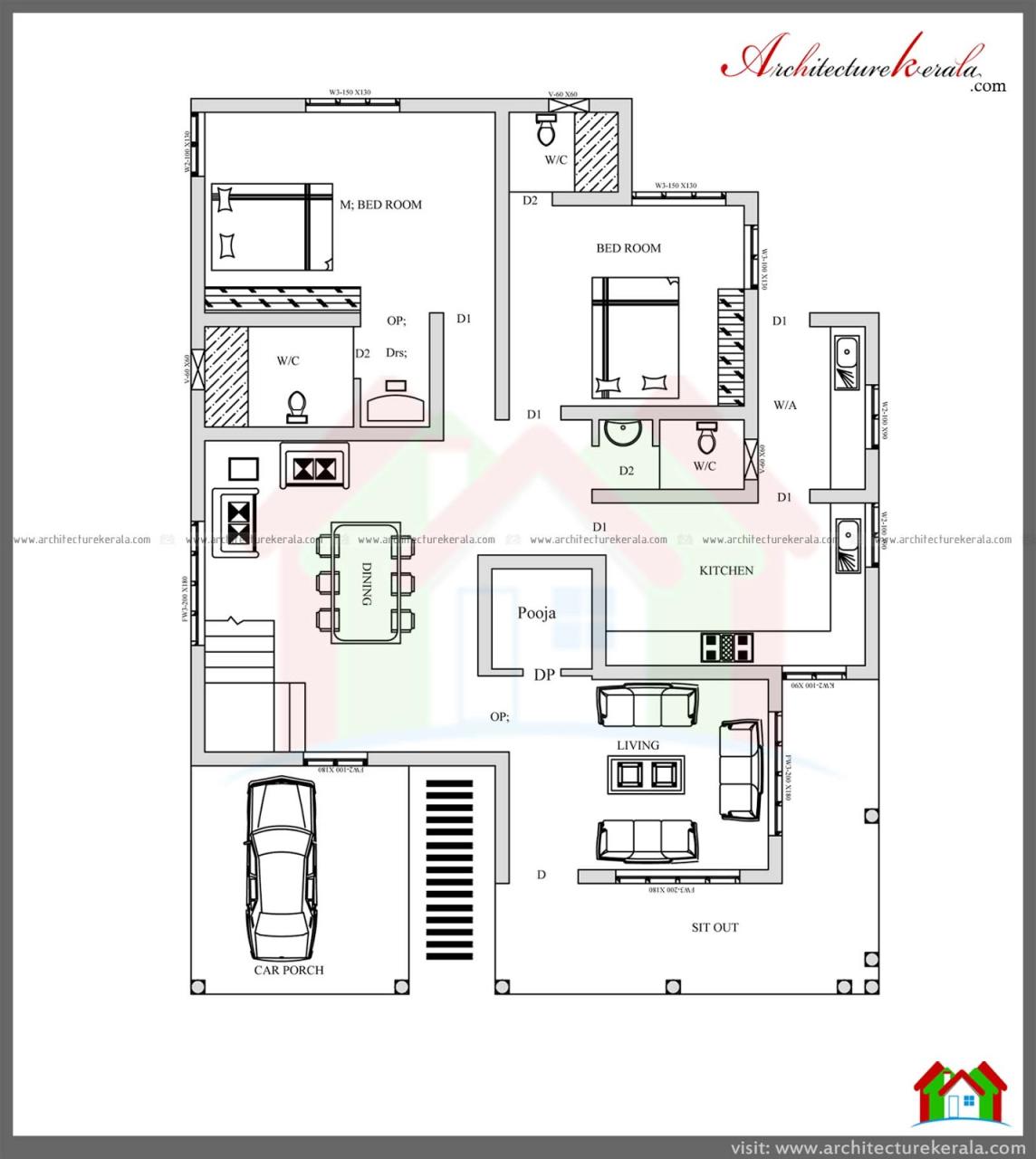 Stunning 4 Bedroom Kerala Home Design with Pooja Room Free Plan and