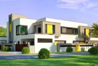3D Front 1 Kanal Corner Plot 2 House Design Lahore