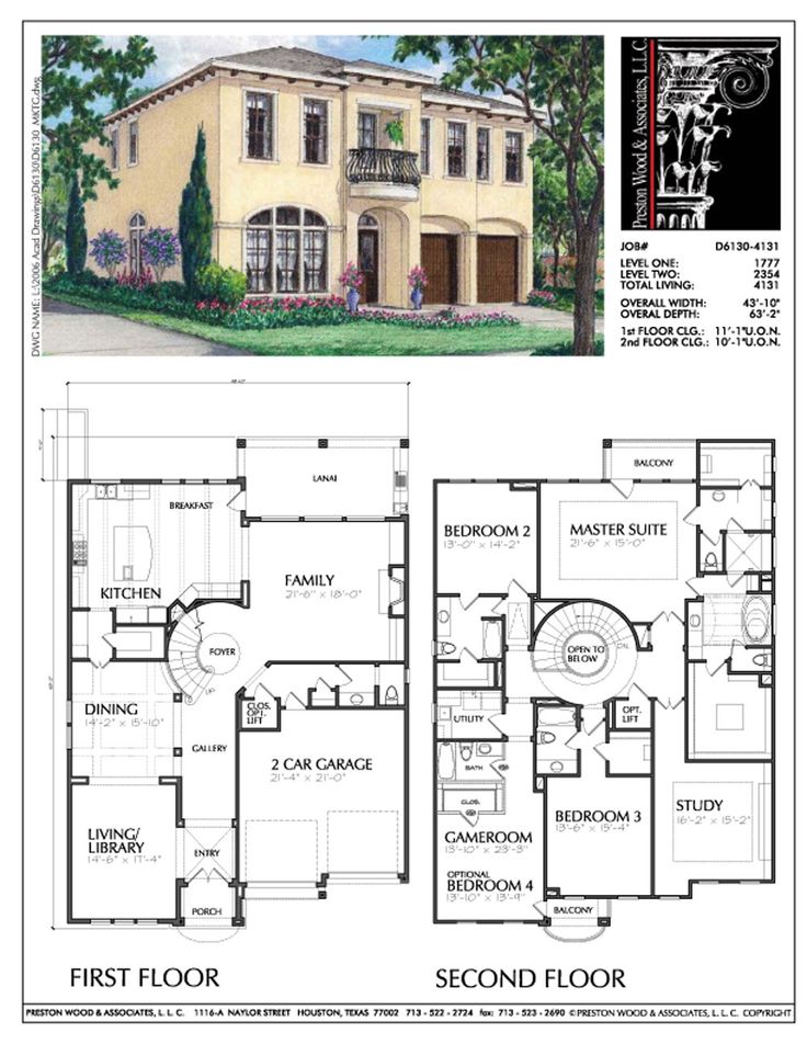 2 Story House Plan, Residential Floor Plans, Family Home Blueprints, D