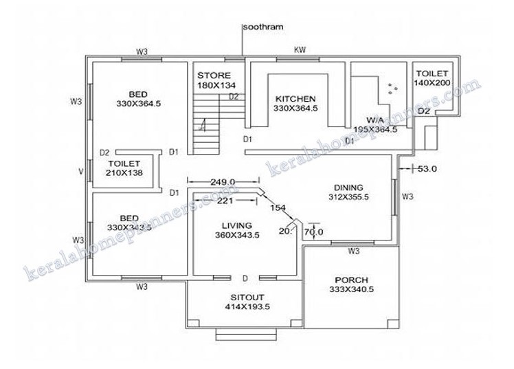 4 Bedroom Stylish Home Design in 1820 Sqft with Free Plan Kerala Home