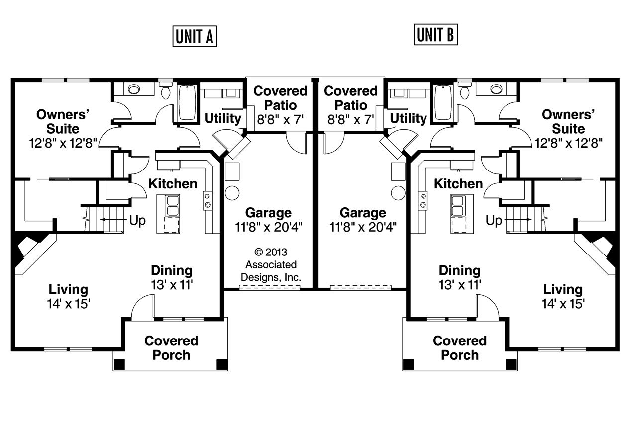 2 Bedroom Duplex Floor Plans With Garage Duplex floor plans, Floor