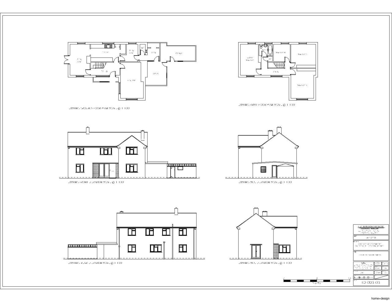 Simple House Plan And Elevation Drawings