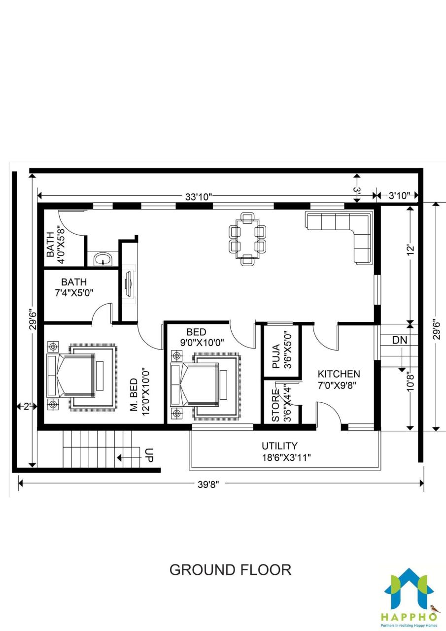Best North Facing Free House Plans For 30X40 Site Indian Style Most