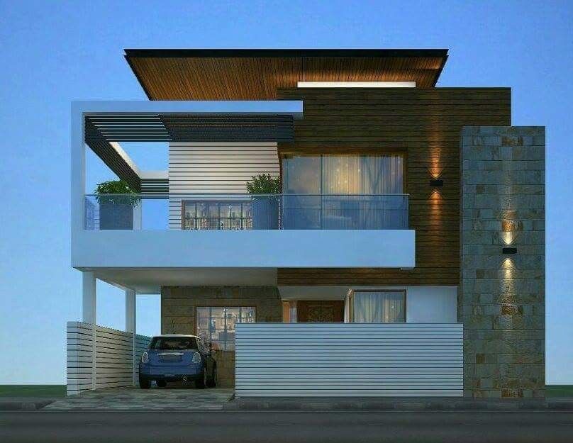 Exterior Modern Duplex House Front Elevation Designs BESTHOMISH