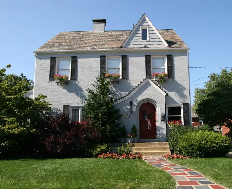 Two Story Colonial Home stock photo. Image of cottage 2903030