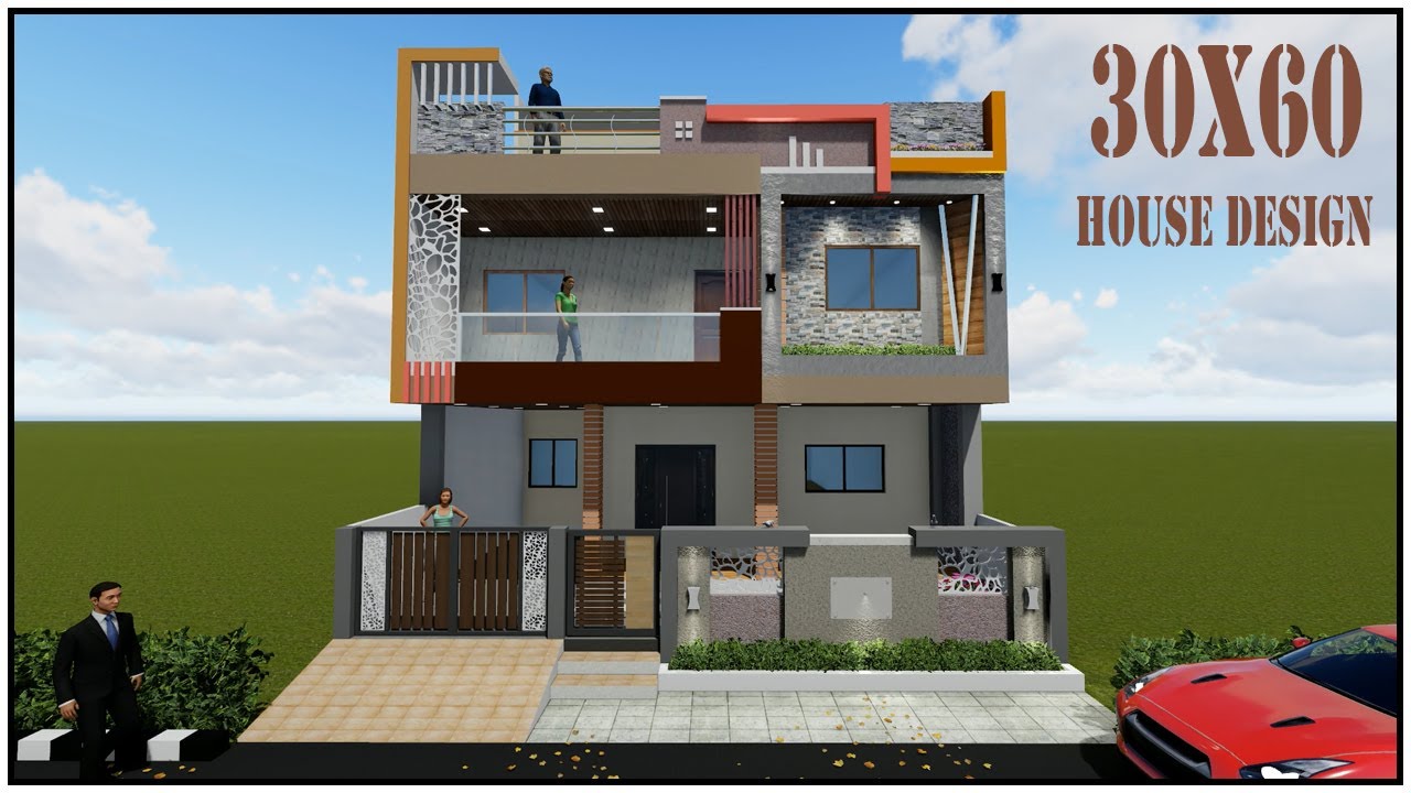 FRONT ELEVATION DESIGN 30x60 DESIGN YouTube
