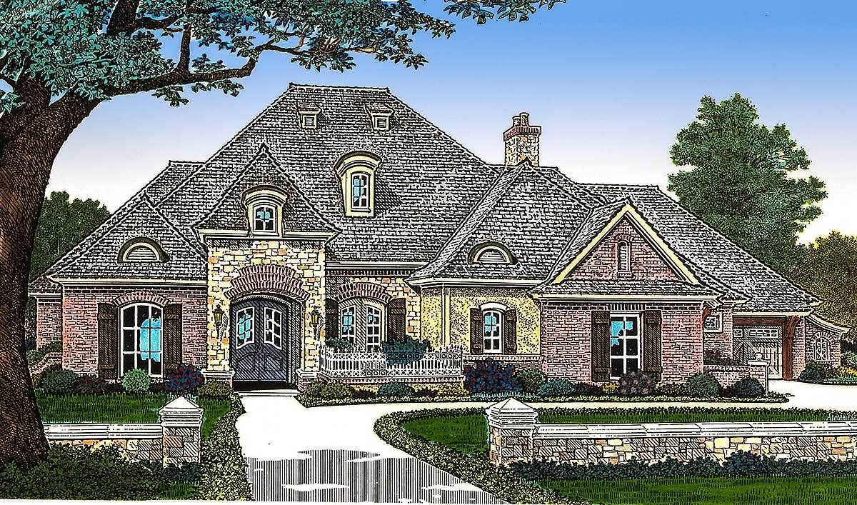 Plan 48245FM Spacious One Level Home Plan French country house plans