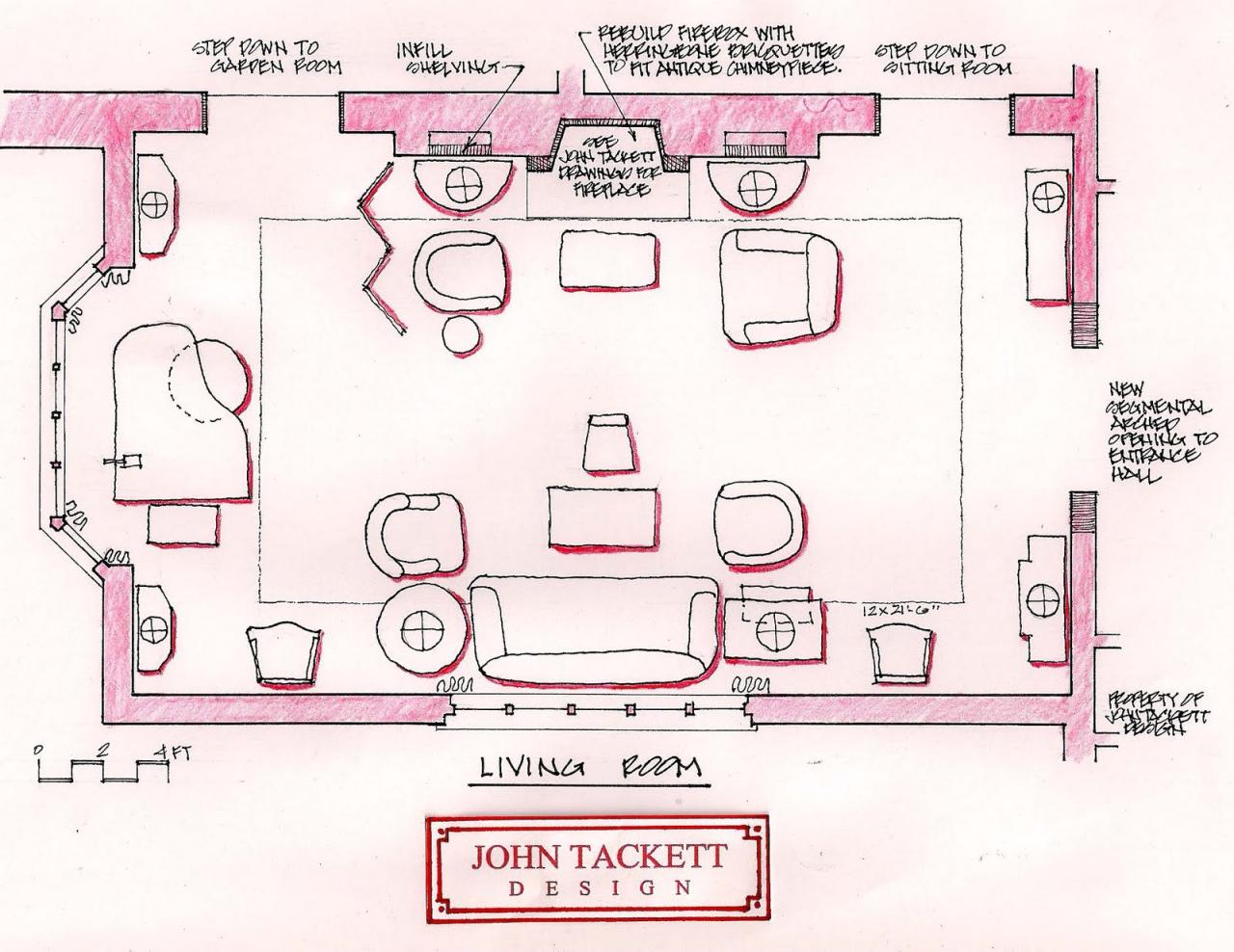 The Devoted Classicist Living Room Floor Plan and Sitting Room