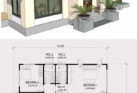 Home design plan 12 7x10m with 2 Bedrooms With images in 2021 Simple