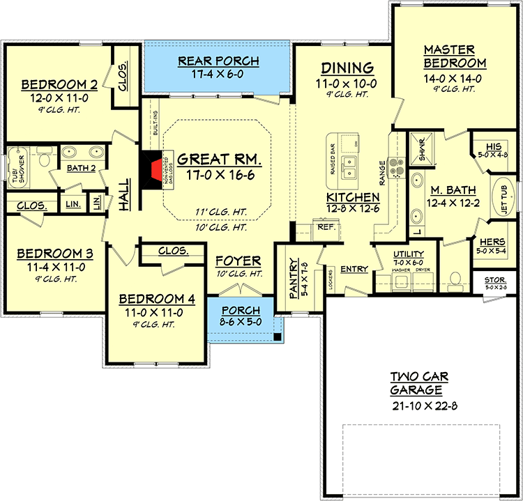 Efficient 4 Bedroom House Plan 11788HZ Architectural Designs