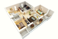 25 More 3 Bedroom 3D Floor Plans Architecture & Design House floor
