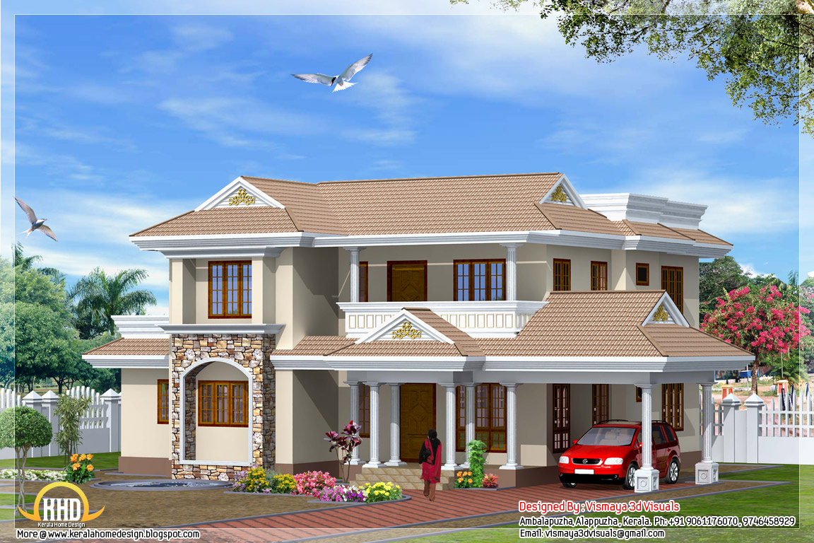 Indian style 4 bedroom home design 2300 Sq. Ft. Kerala home design
