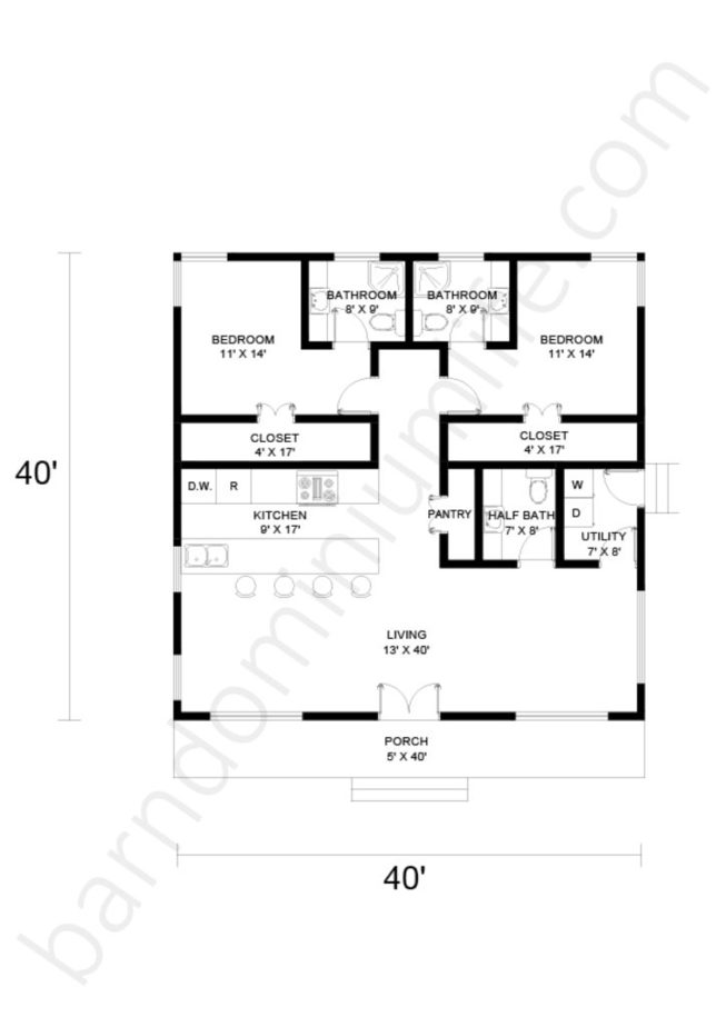 40x40 Barndominium Floor Plans 8 Brilliant Designs to Suit Varied