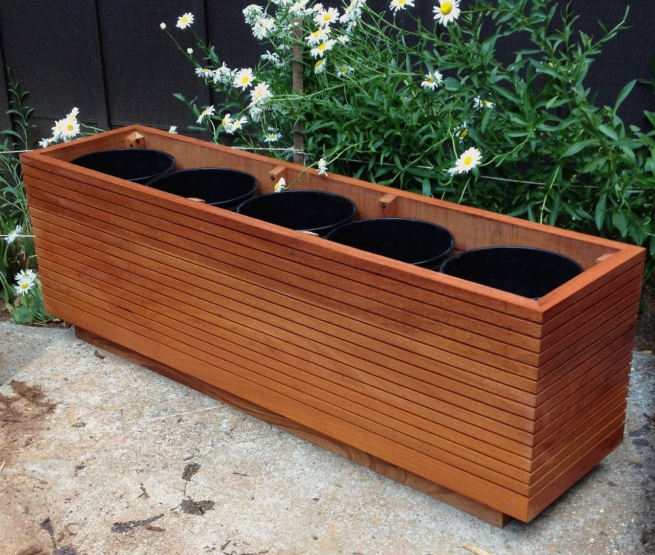 NOW Available in 36 High Tall Modern Mahogany Planter Etsy in 2020