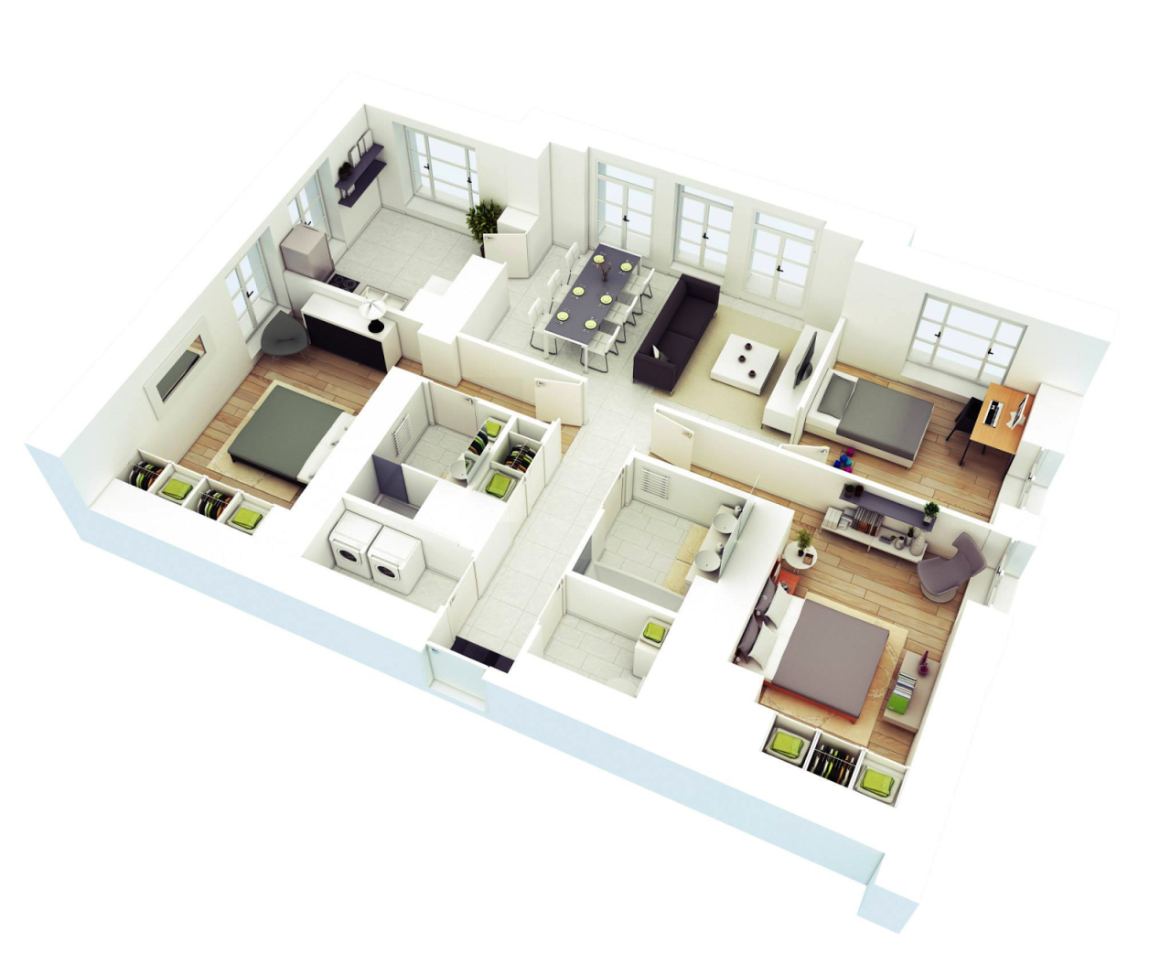 Image associée Three bedroom house plan, Bedroom house plans, 4