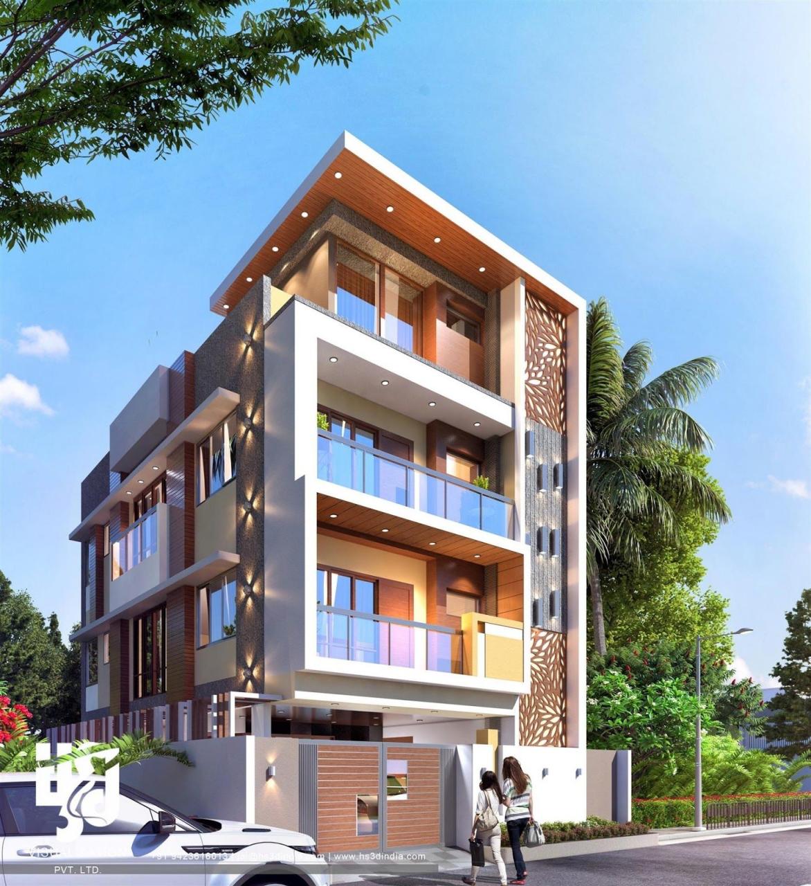 Residential Simple Apartment Exterior Design