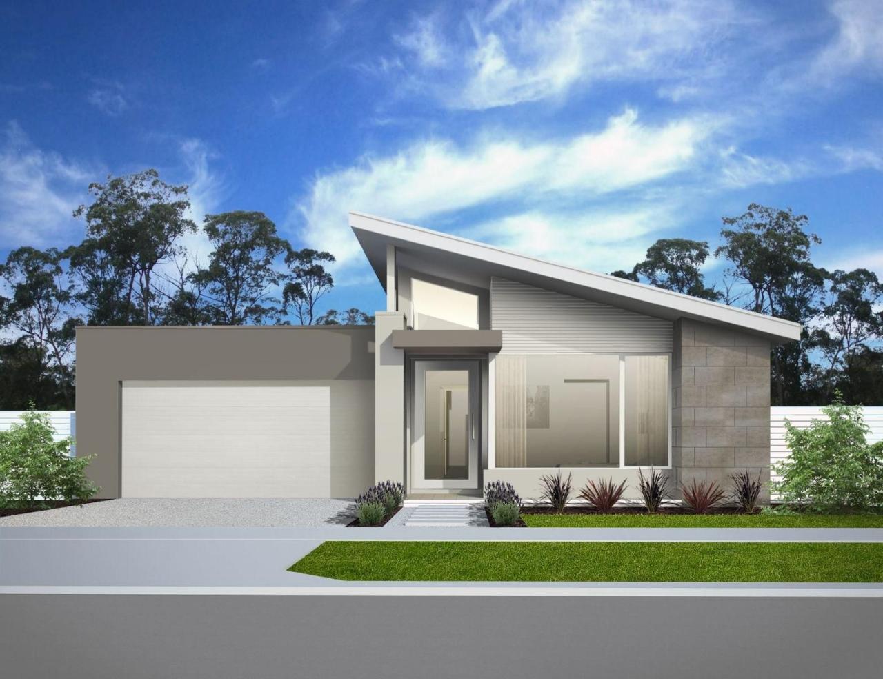 Modern House Plans Single Pitch Roof Design For Home