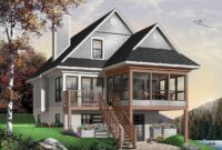 Plan 21571DR Four Seasons Sloping Lot Cottage in 2020 Drummond house