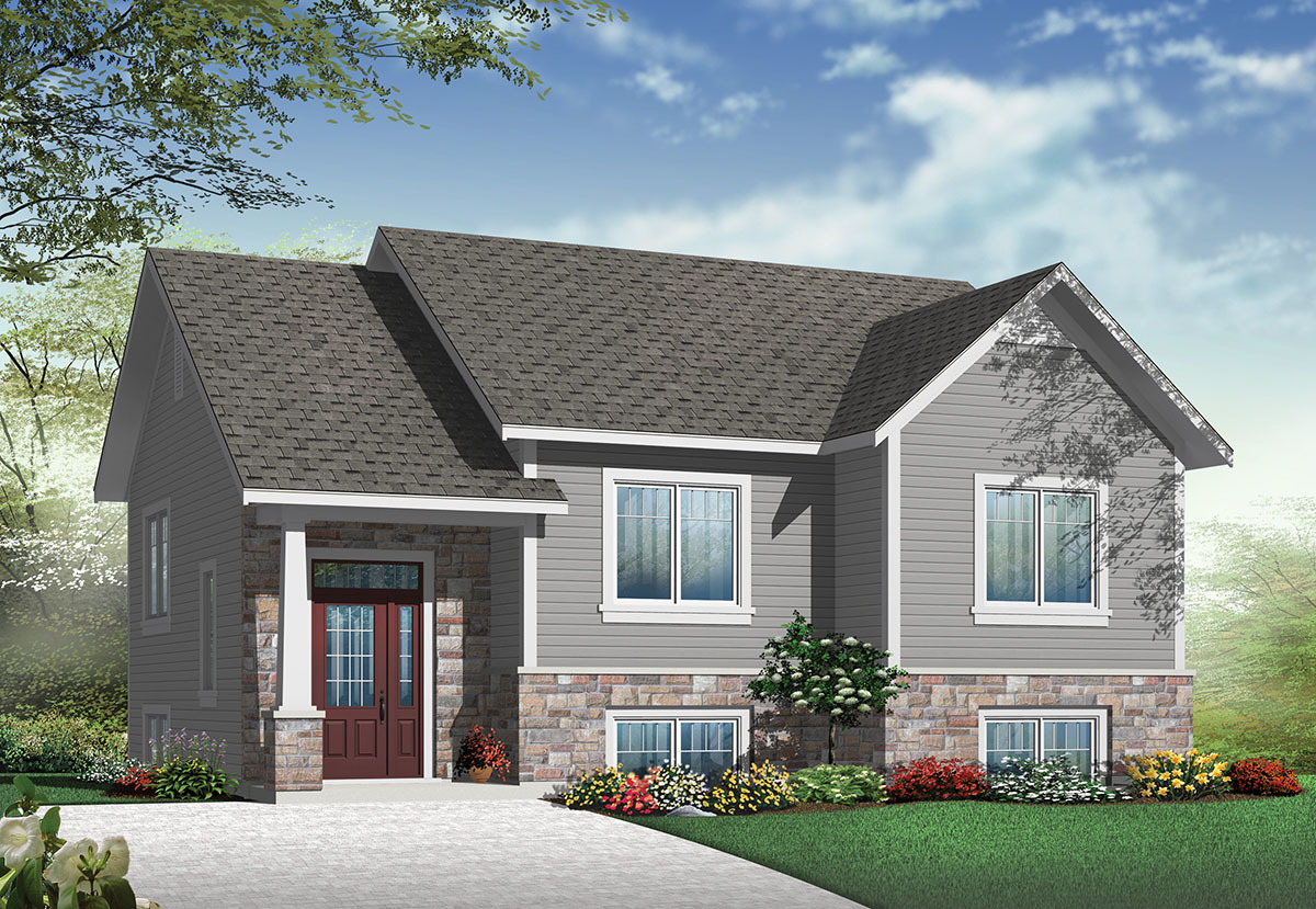 Small Split Level Home Plan 22354DR Architectural Designs House Plans