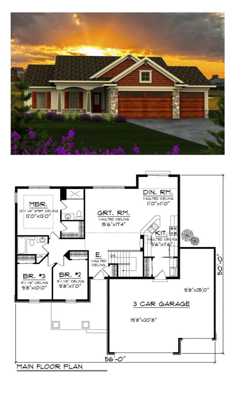 3 Car Garage Ranch House Plans Ranch style house plans, Ranch style