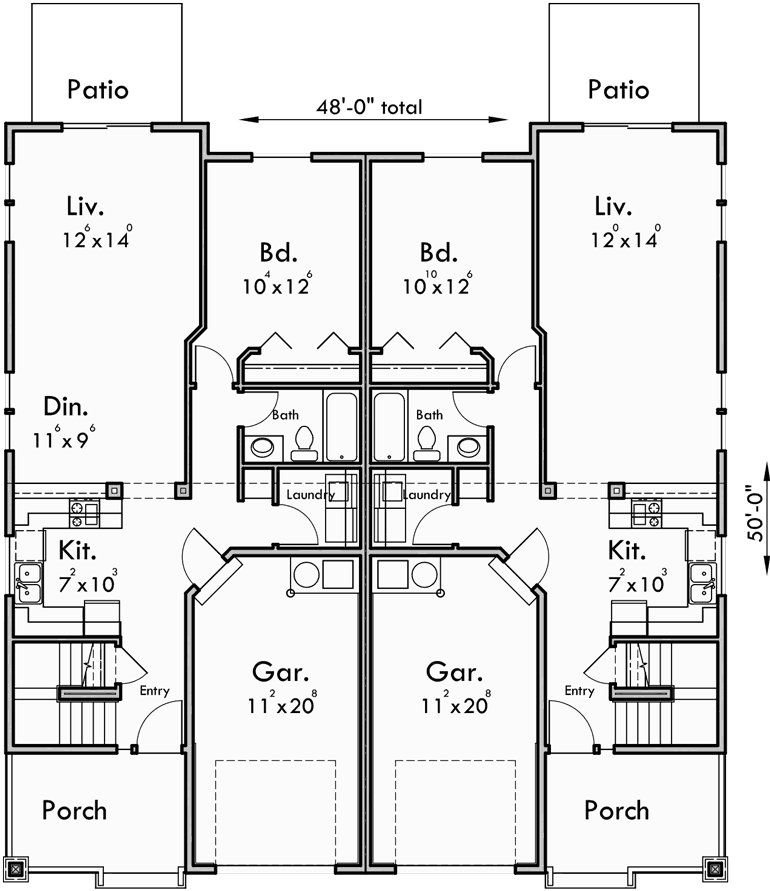 24+ House Plan Duplex Bungalow