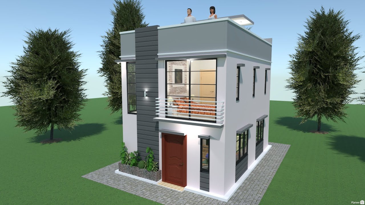 Two Storey House Design with Roof Deck ( 5m × 7.5m ) YouTube