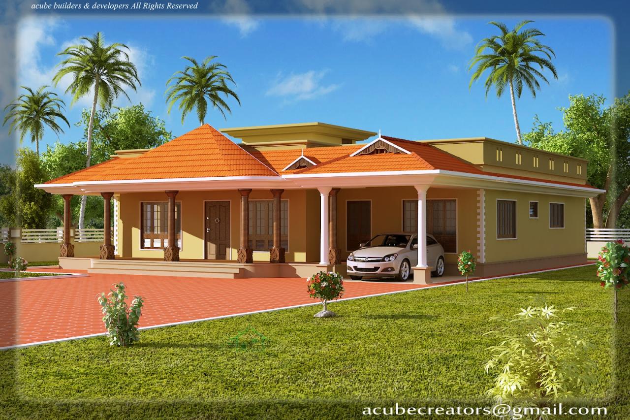 Kerala Style Single Floor House 2500 Sq. Ft (Plan 113)