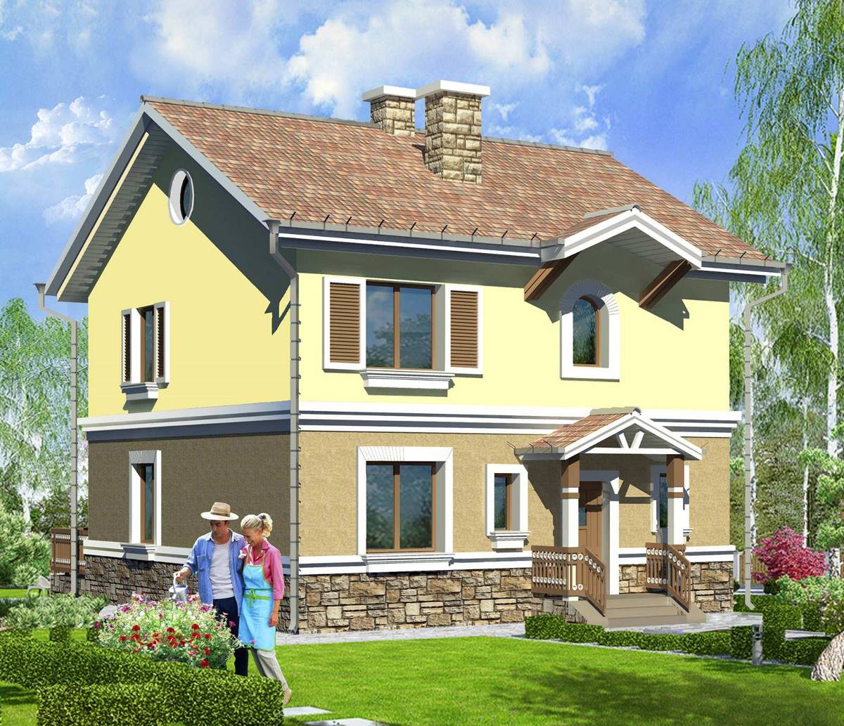 Simple twostory houses. House plan ''Eve'' 142 sqm