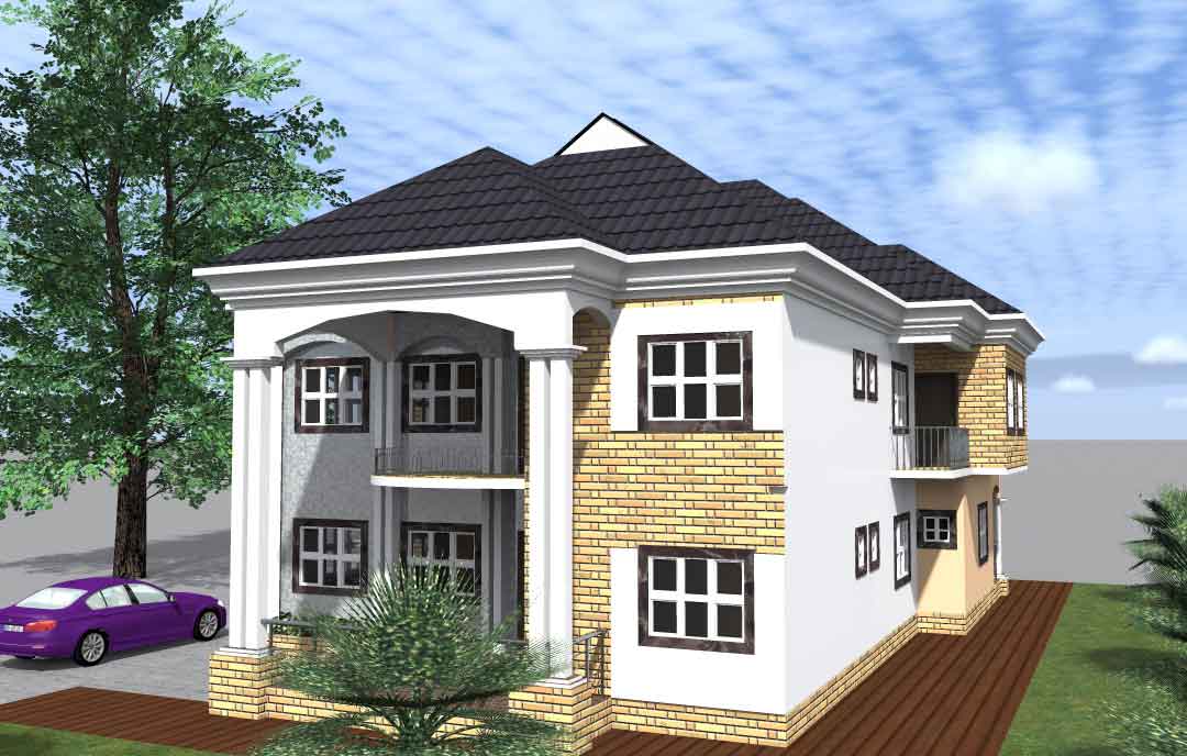 Nigeria house plan moderate 6 bedroom duplex