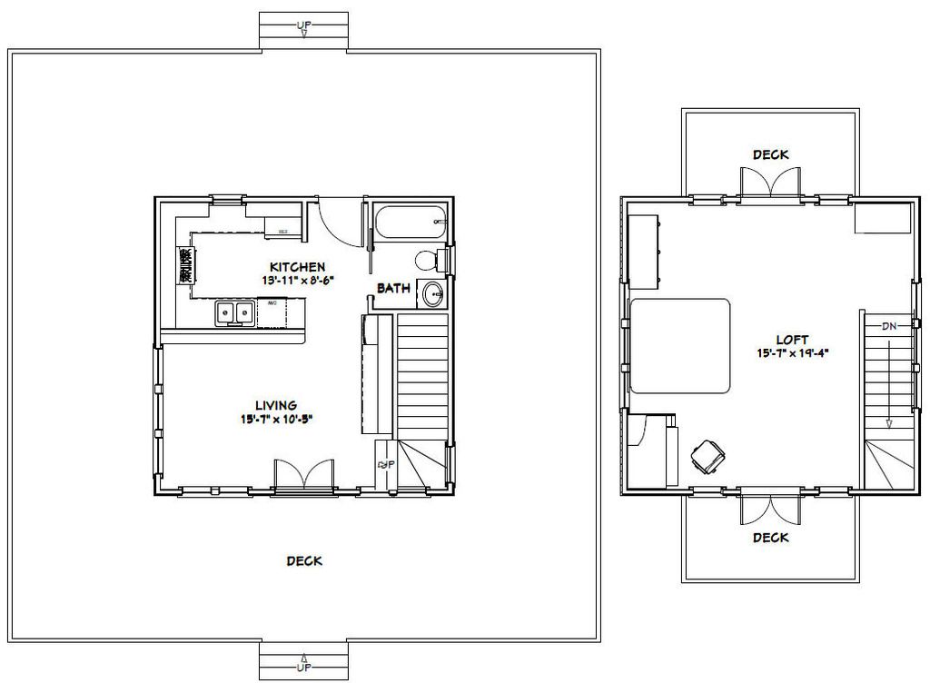20x20 House 20X20H5A 706 sq ft Excellent Floor Plans Tiny