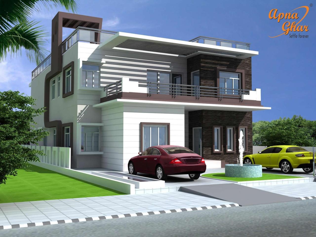 Best Villa Elevation For Duplex House In Modern Architecture Home Designs