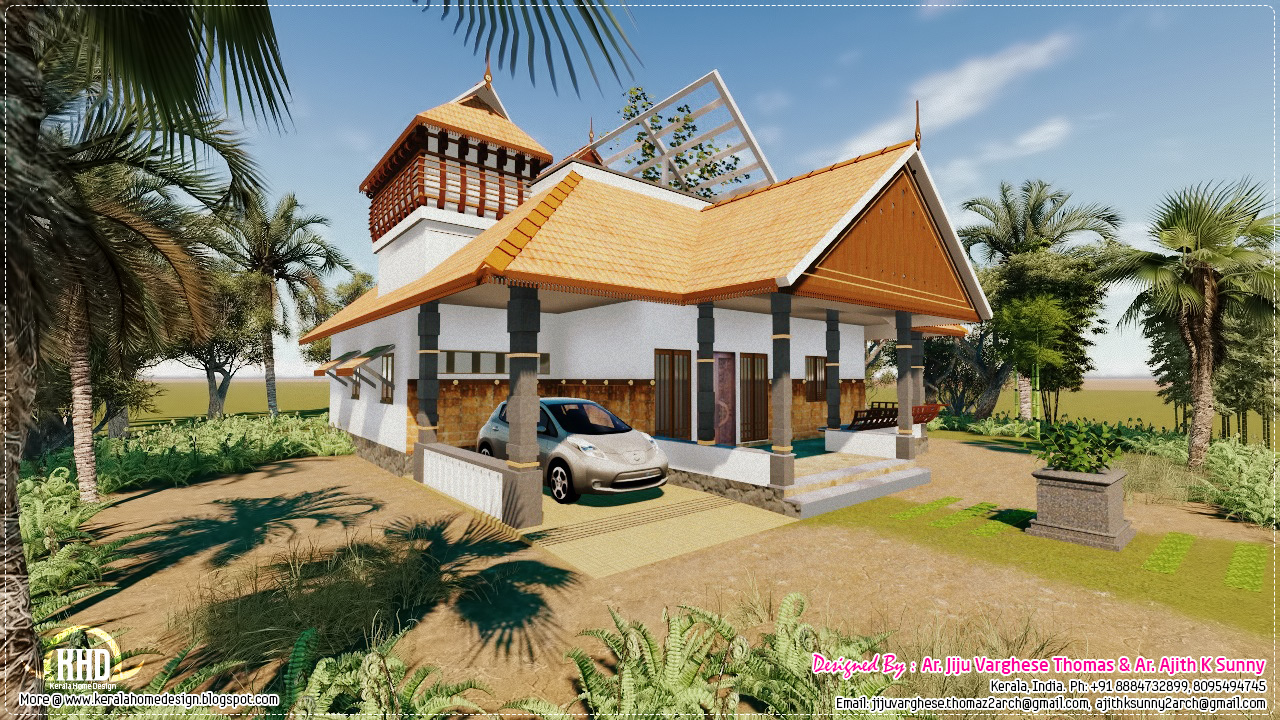 Traditional Kerala house in 1200 sq.feet House Design Plans