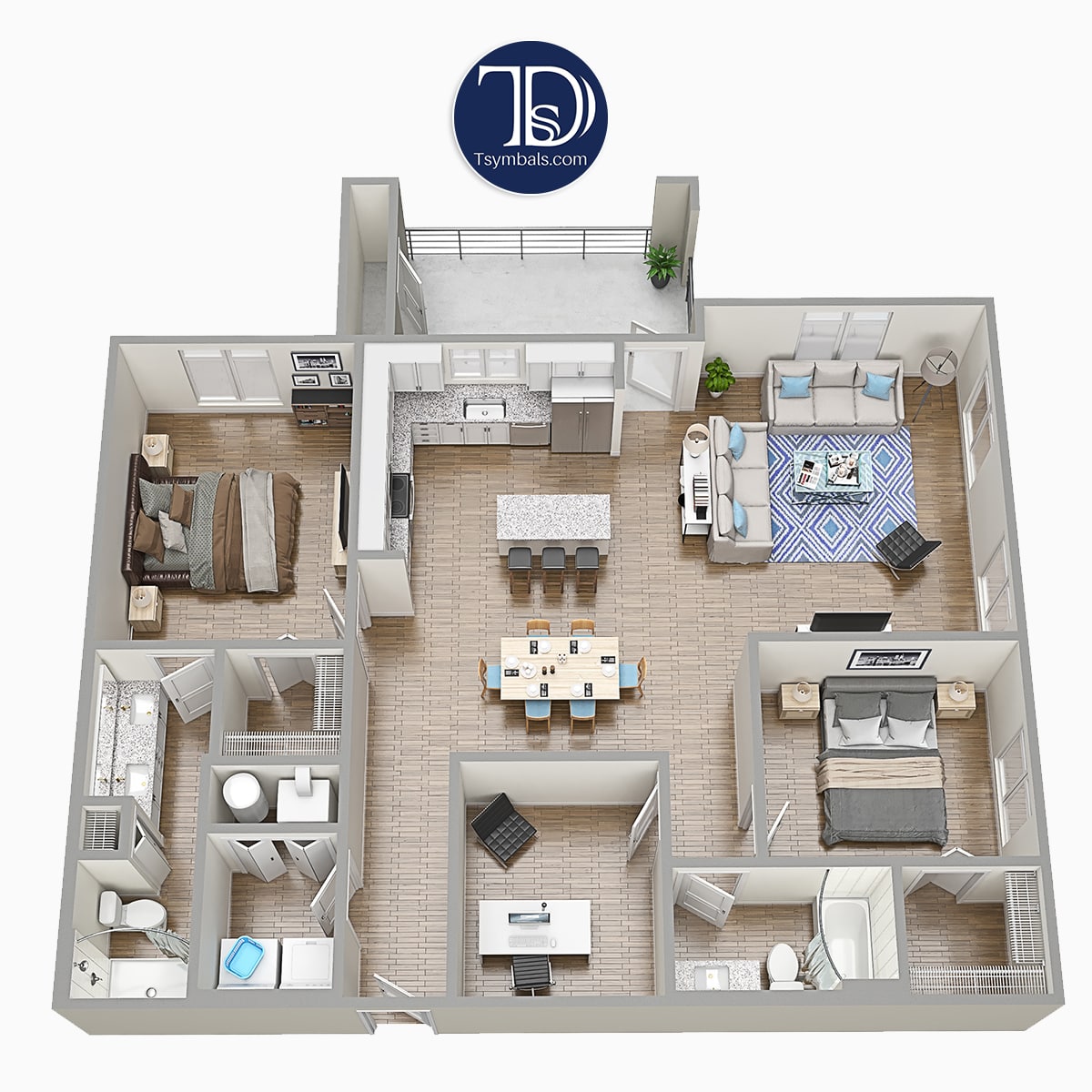 3D Floor Plans Renderings & Visualizations Tsymbals Design