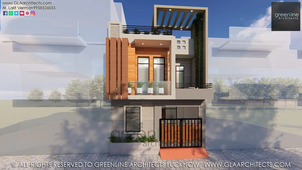 20 Feet Wide Front Elevation AI Contents