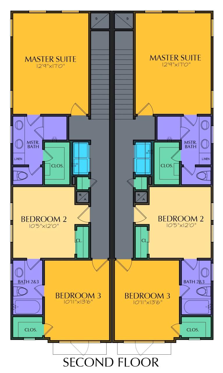 Affordable Two Story Duplex Home Plan Preston Wood & Associates