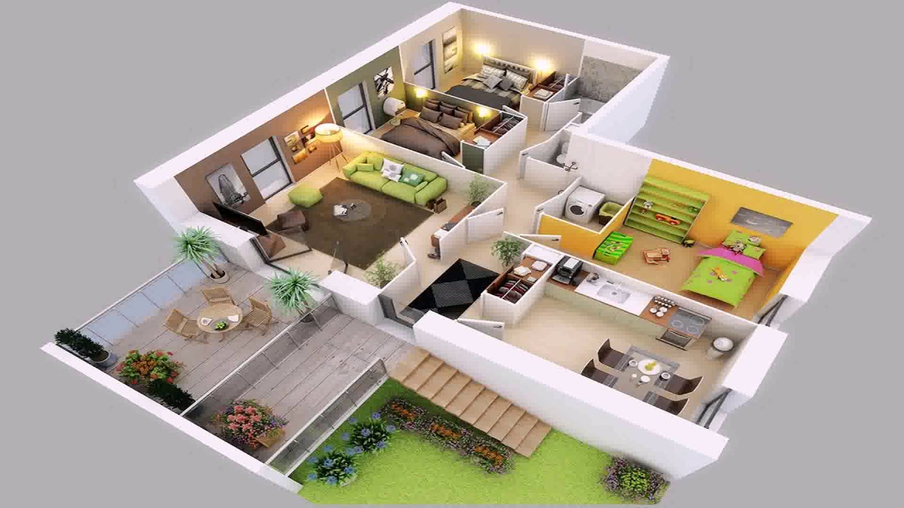 4 Bedroom House Plans 2 Story 3d (see description) YouTube